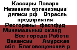 Кассиры Повара › Название организации ­ диписи.рф › Отрасль предприятия ­ Рестораны, фастфуд › Минимальный оклад ­ 24 000 - Все города Работа » Вакансии   . Амурская обл.,Благовещенский р-н